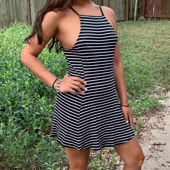 Black/White Striped summer dress - Picture 1 of 2